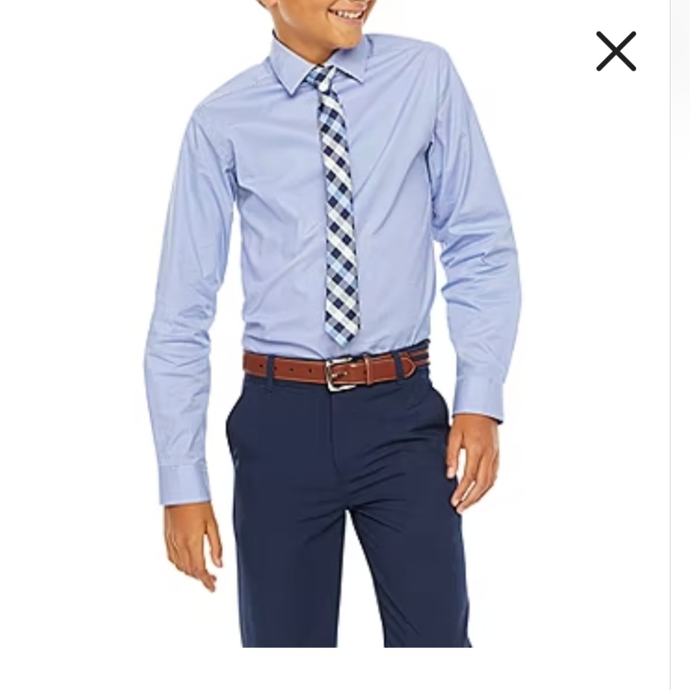 Van Heusen Flex Boys Point Collar Long Sleeve Shirt Size 18-20